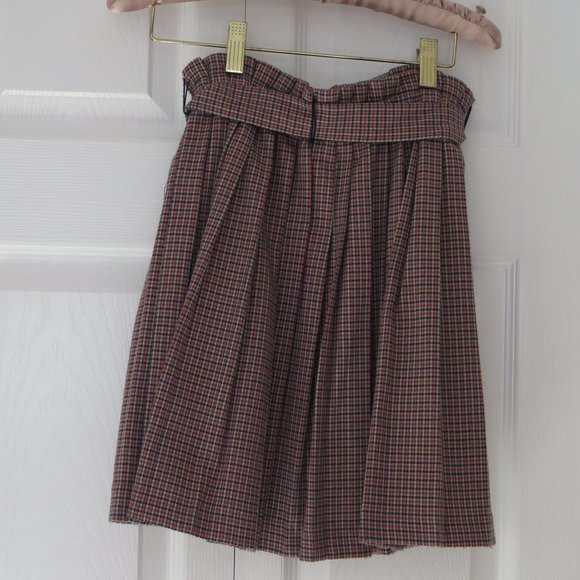 ZARA - Pleated check skirt with tie belt - Picture 7 of 8
